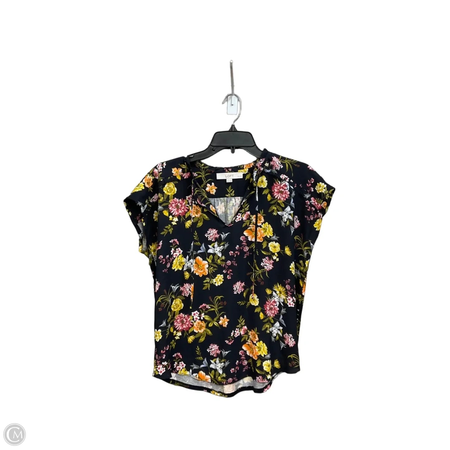 Top Short Sleeve By Loft In Floral Print, Size: Xsp
