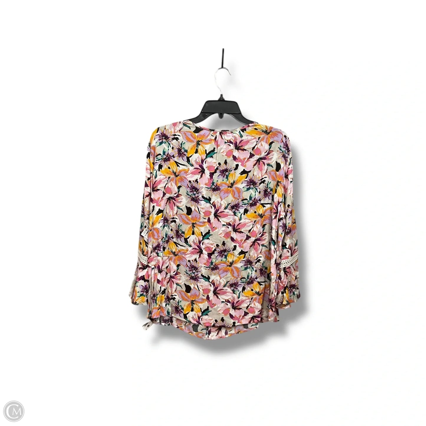 Top Long Sleeve By Agb In Floral Print, Size: Xl