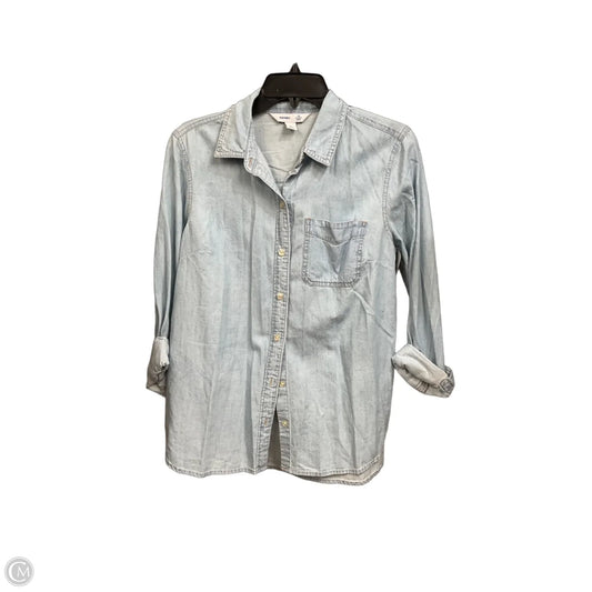 Blouse Long Sleeve By Old Navy In Blue, Size: M
