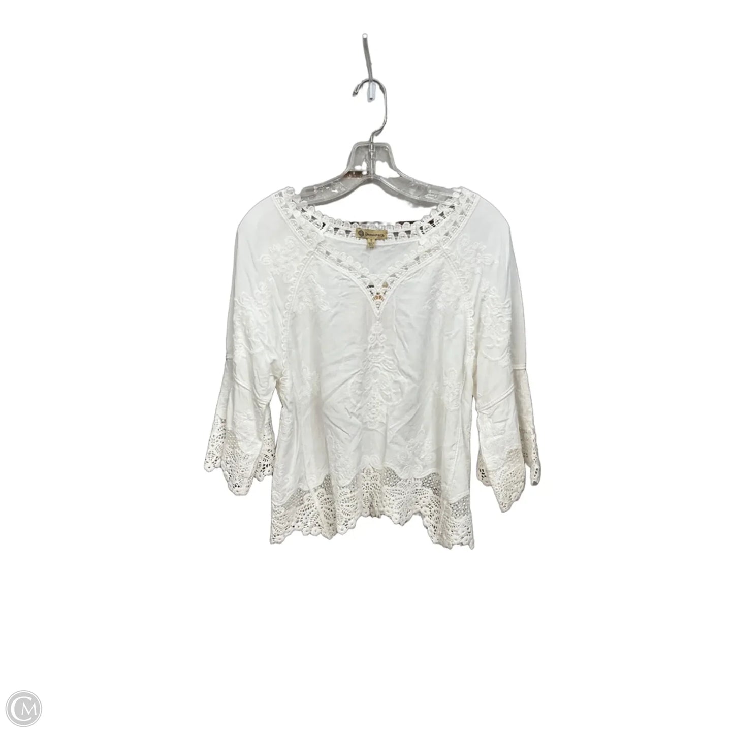 Top 3/4 Sleeve By Democracy In White, Size: S