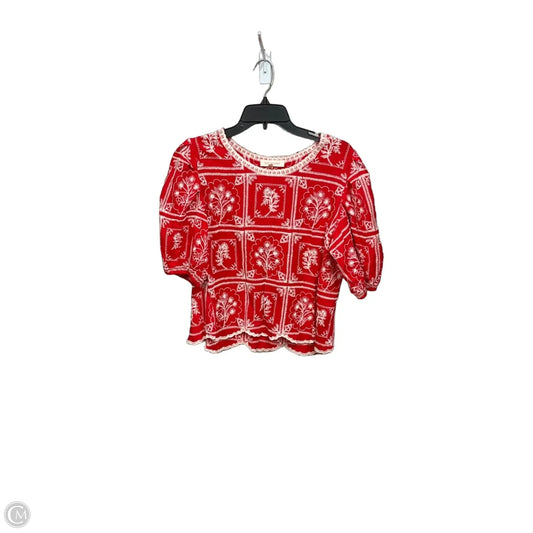 Top Short Sleeve By Solitaire In Red, Size: S