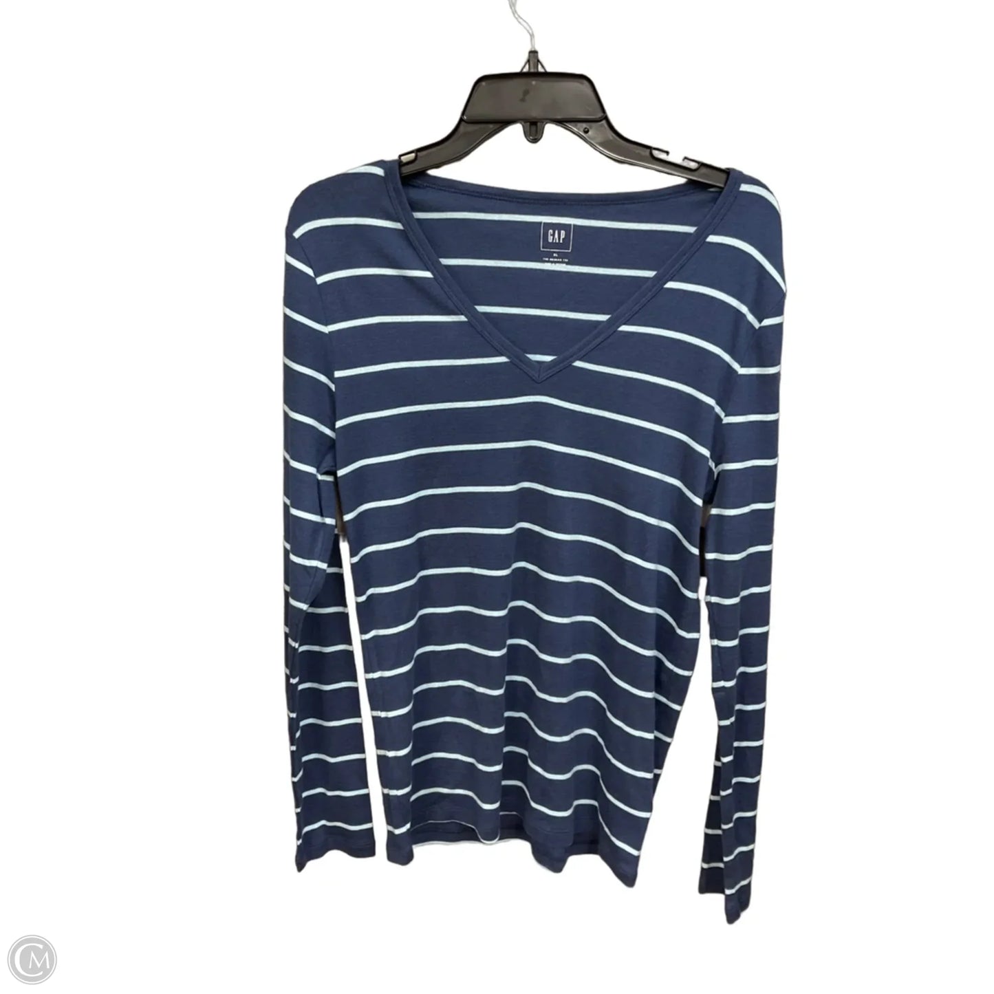 Top Long Sleeve Basic By Gap In Striped Pattern, Size: Xl