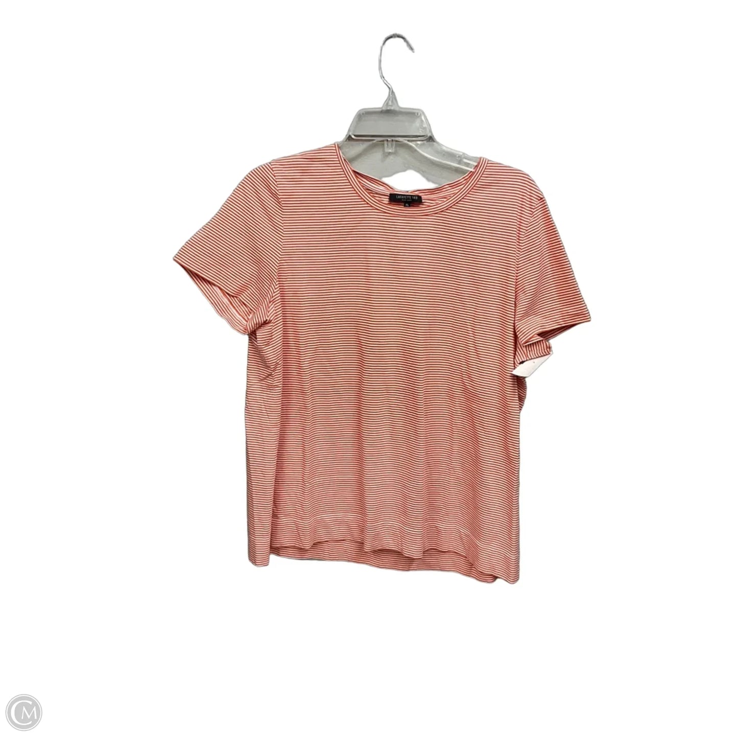 Top Short Sleeve Designer By Lafayette 148 In Striped Pattern, Size: Xl