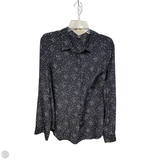 Blouse Long Sleeve By Ann Taylor In Navy, Size: Xl