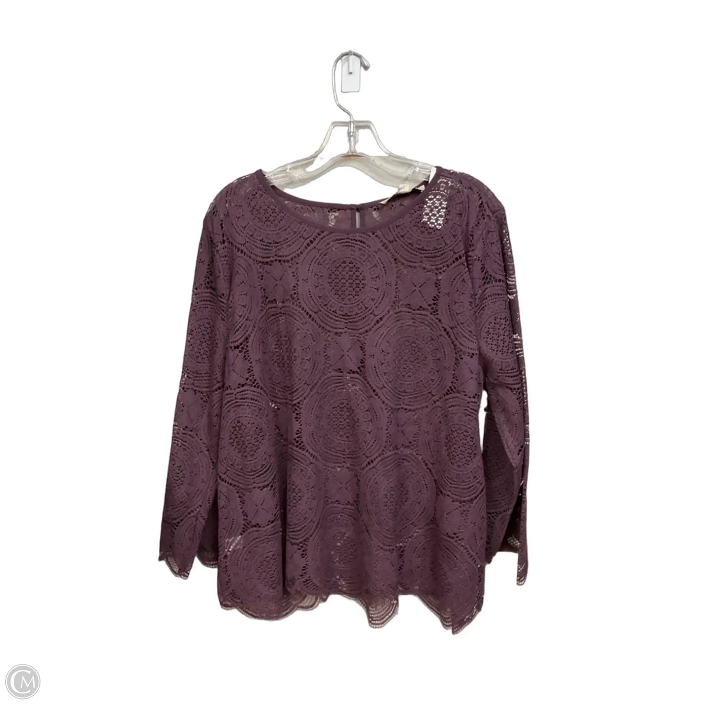Top Long Sleeve By Loft In Purple, Size: Xl