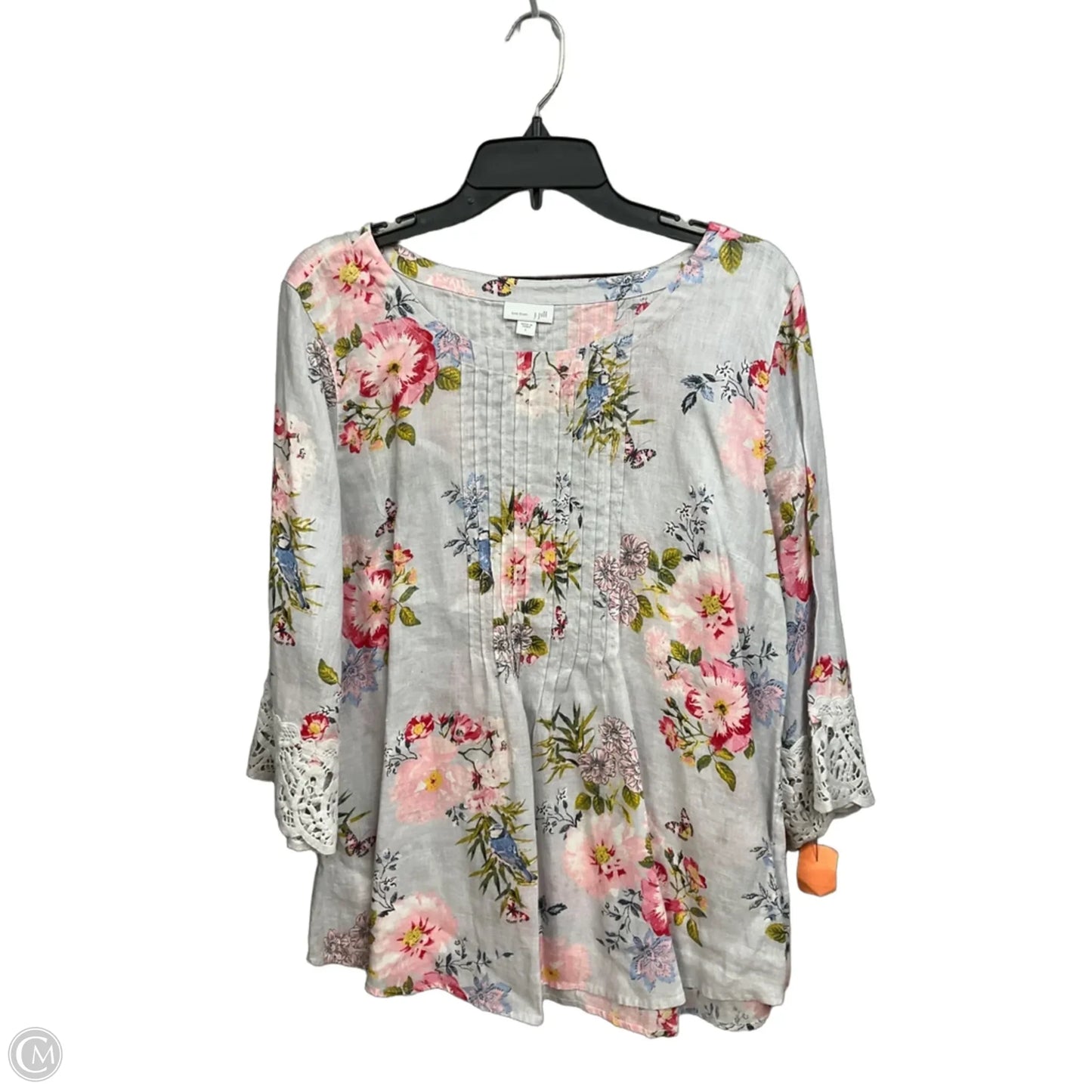 Top Long Sleeve By J. Jill In Floral Print, Size: L