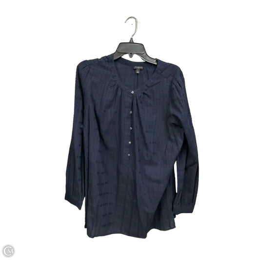 Blouse Long Sleeve By Talbots In Blue, Size: 1x