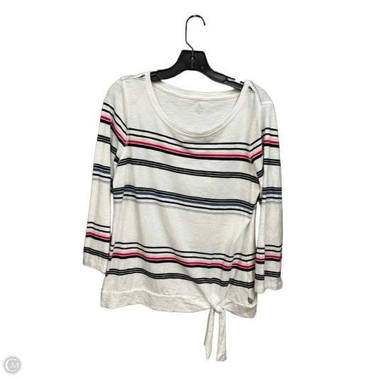 Top 3/4 Sleeve By Talbots In Striped Pattern, Size: M