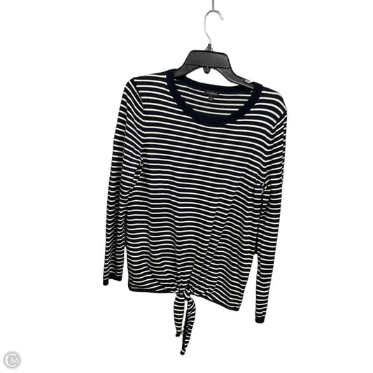 Top Long Sleeve By Talbots In Striped Pattern, Size: M