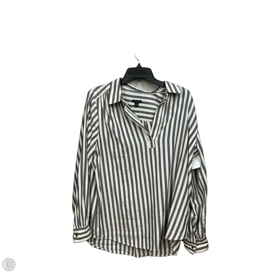 Blouse Long Sleeve By Ann Taylor In Striped Pattern, Size: L