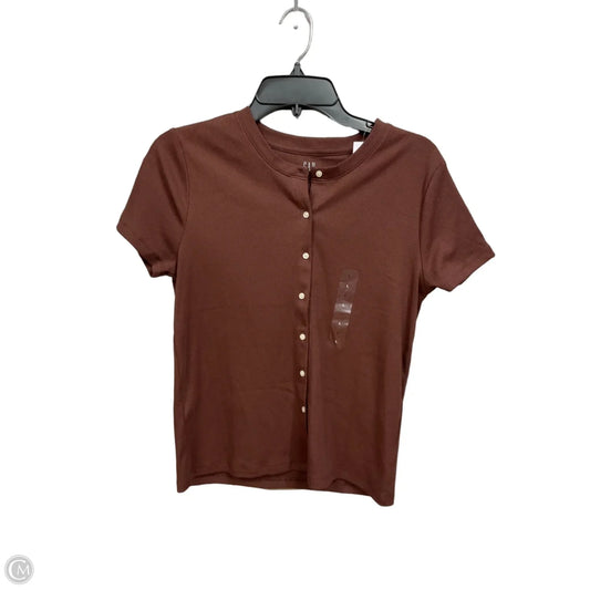 Top Short Sleeve Basic By Gap In Bronze, Size: L