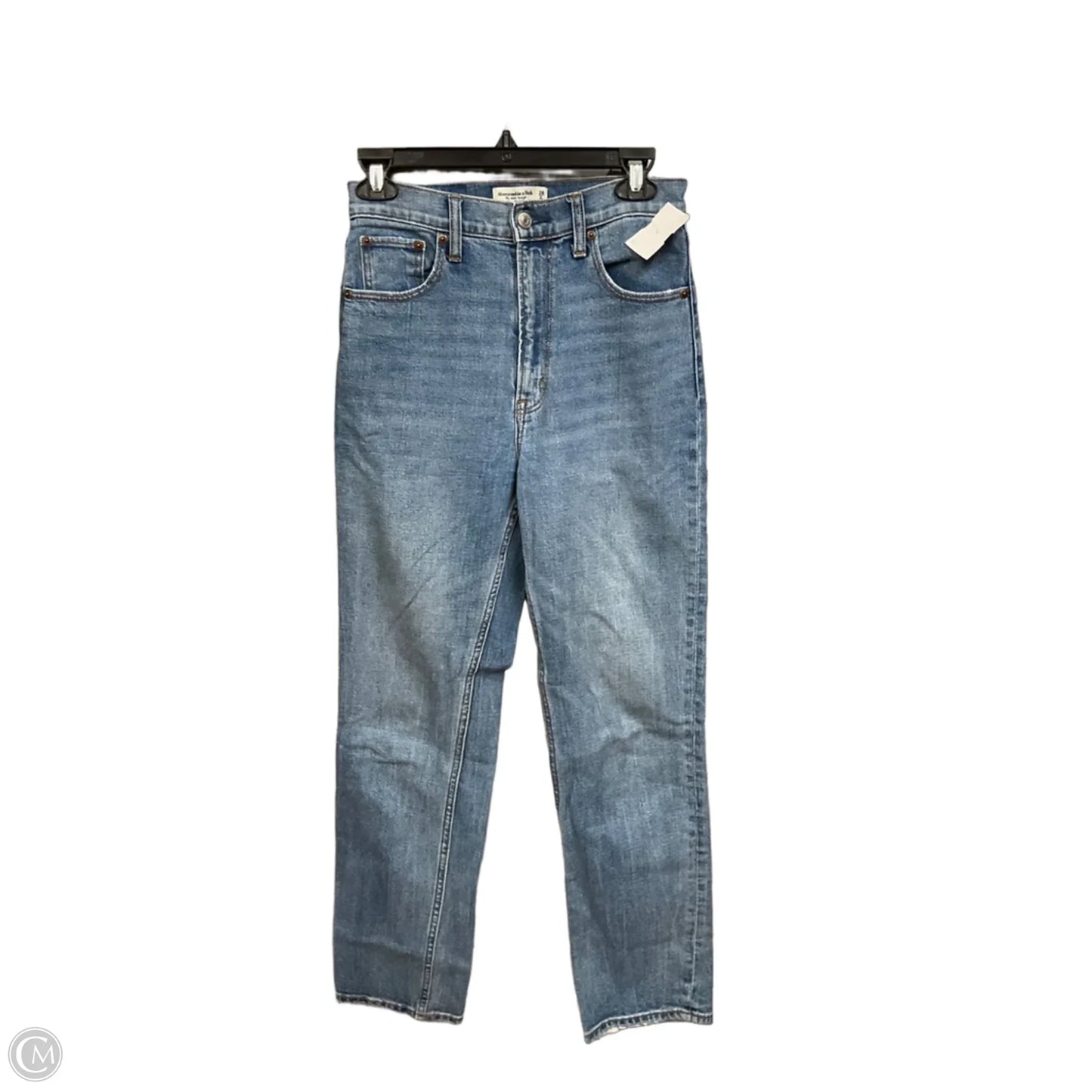 Jeans Straight By Abercrombie And Fitch In Blue Denim, Size: 2l