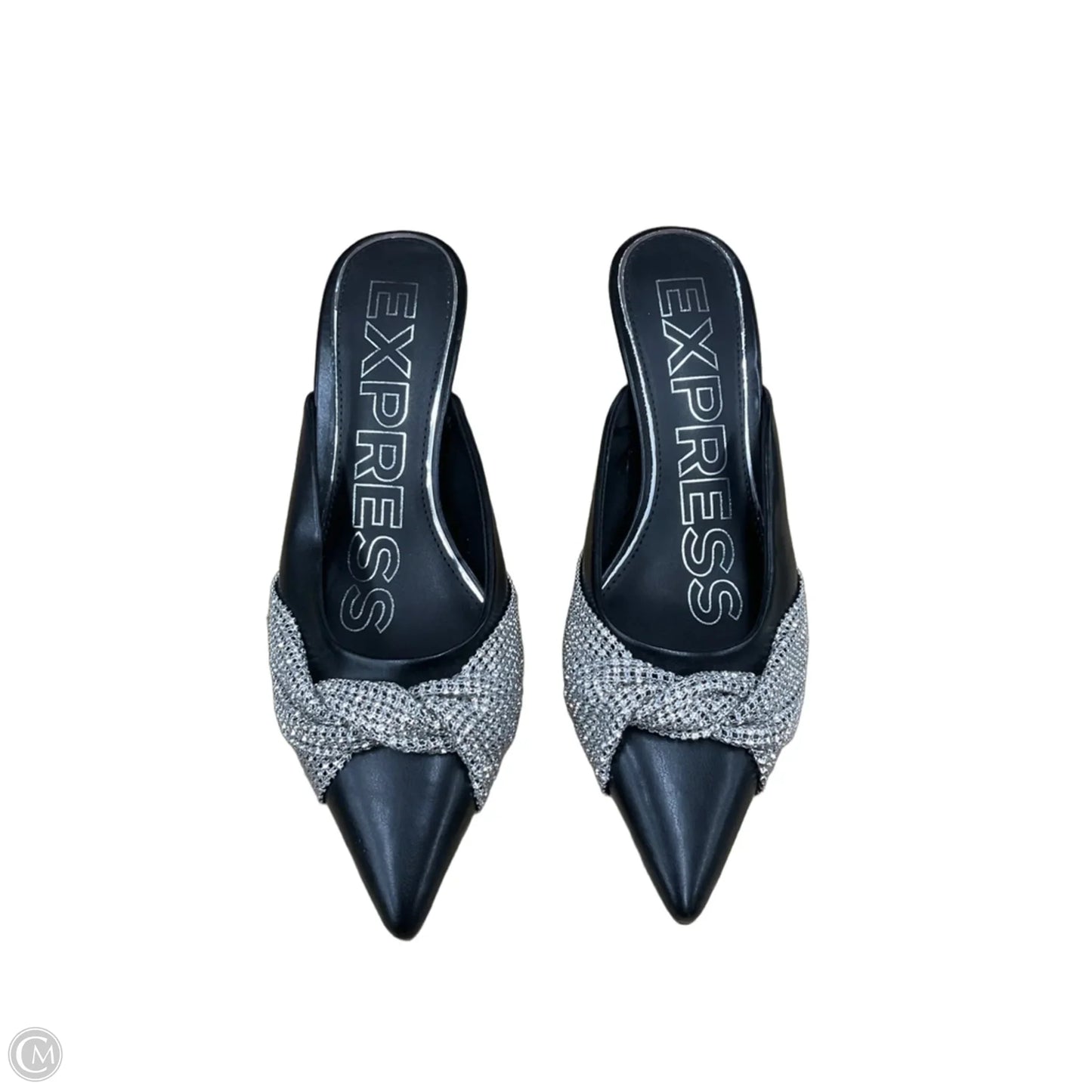 Shoes Heels Block By Express In Black & Silver, Size: 9