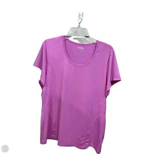 Athletic Top Short Sleeve By Reebok In Purple, Size: Xl