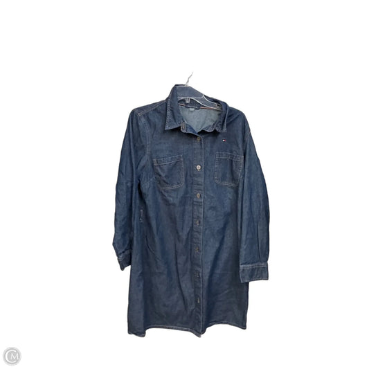 Dress Casual Midi By Tommy Hilfiger In Blue Denim, Size: L