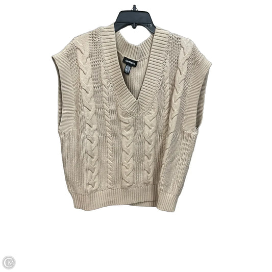 Vest Sweater By Express In Beige, Size: Xl