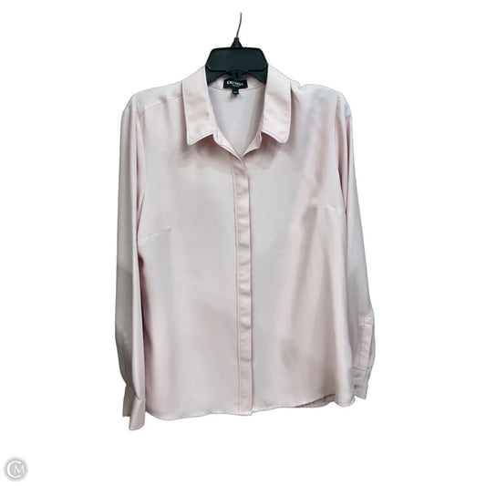 Blouse Long Sleeve By Express In Pink, Size: L