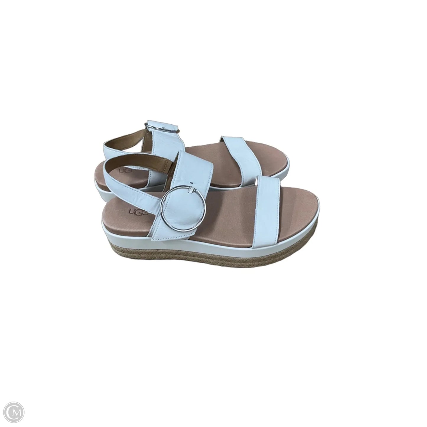 Sandals Designer By Ugg In Tan & White, Size: 9.5