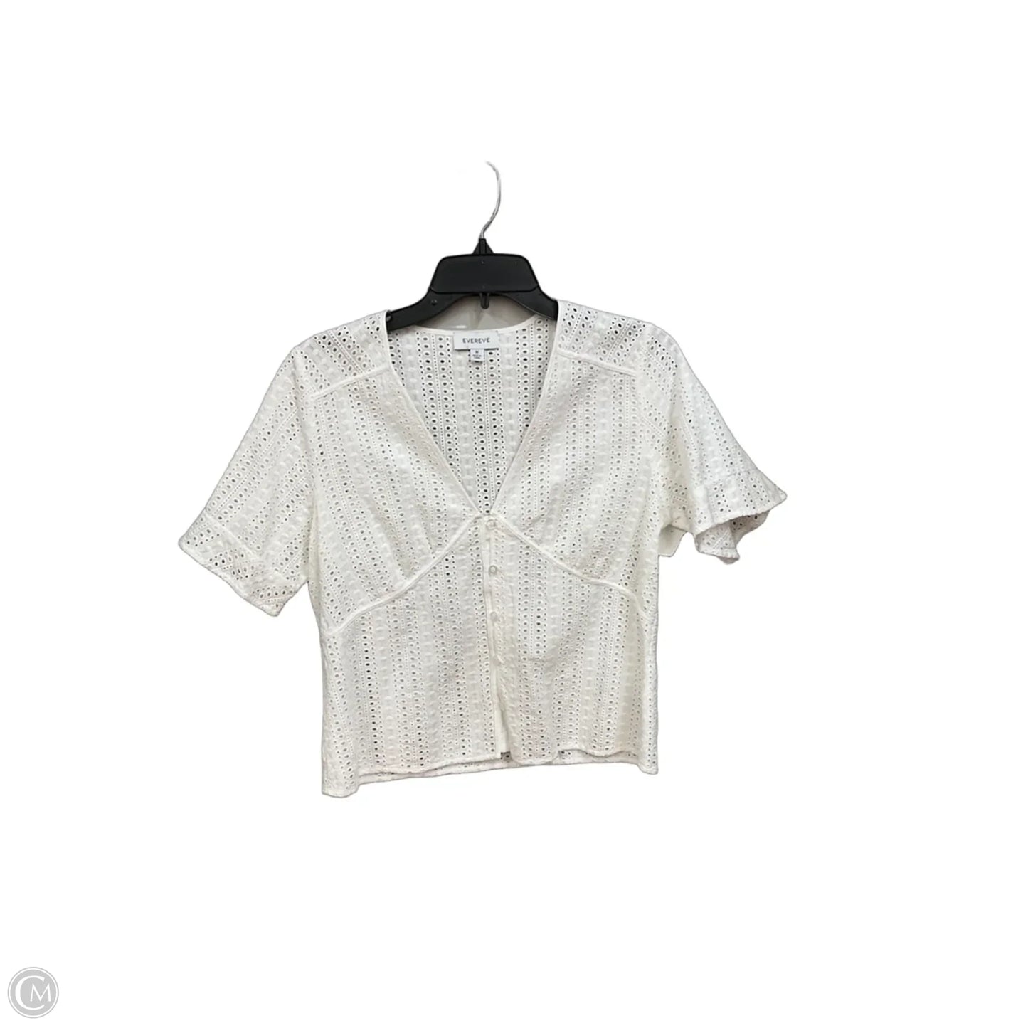 Top Short Sleeve By Evereve In White, Size: M