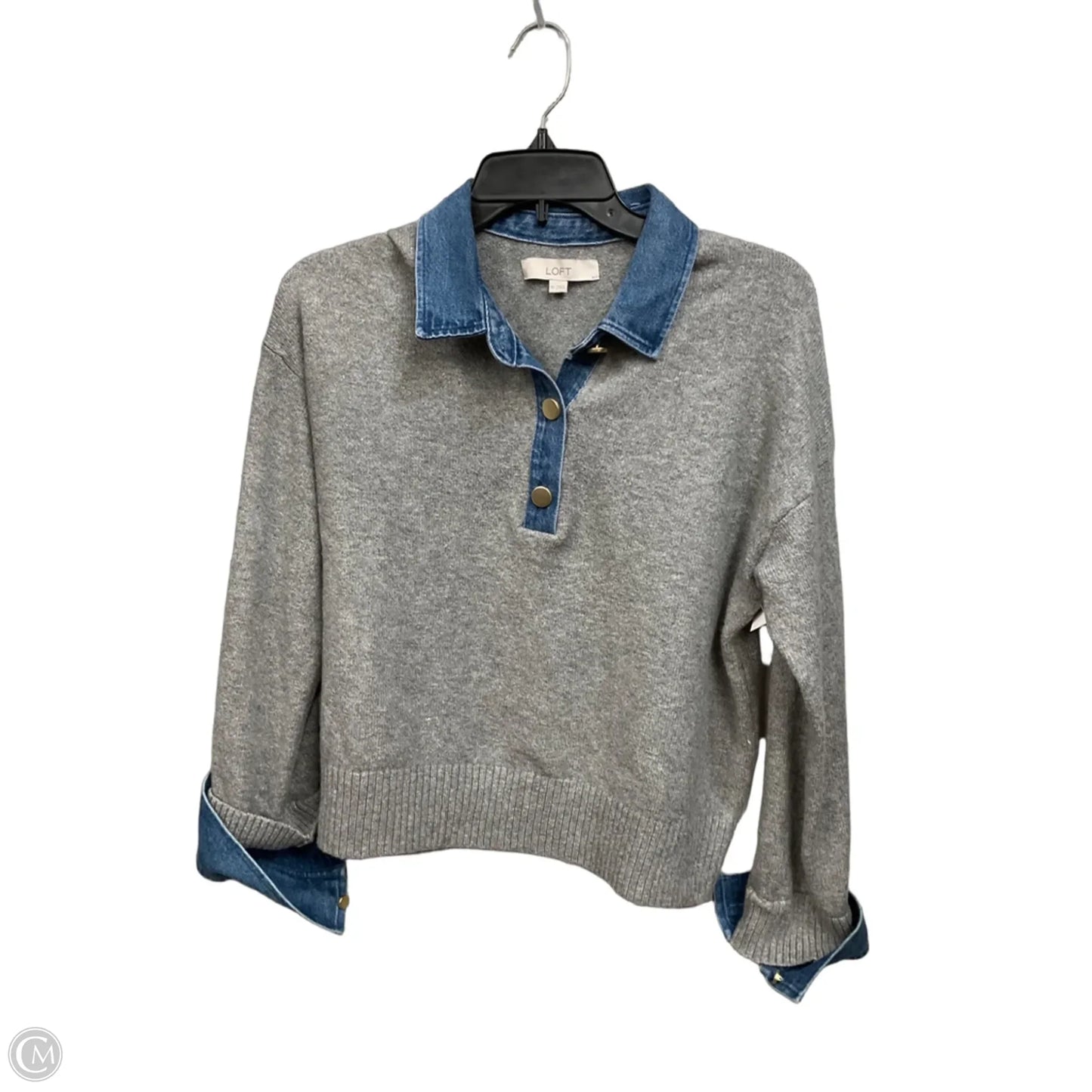 Sweater By Loft In Blue & Grey, Size: Xs