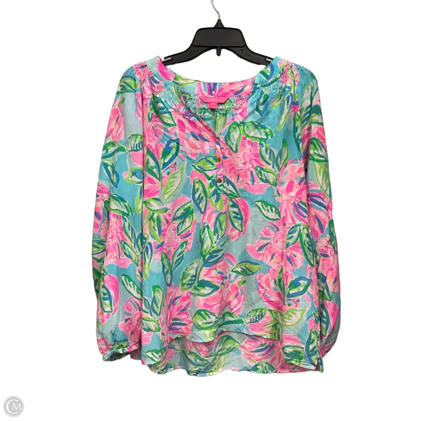 Blouse Designer By Lilly Pulitzer In Floral Print, Size: Xl