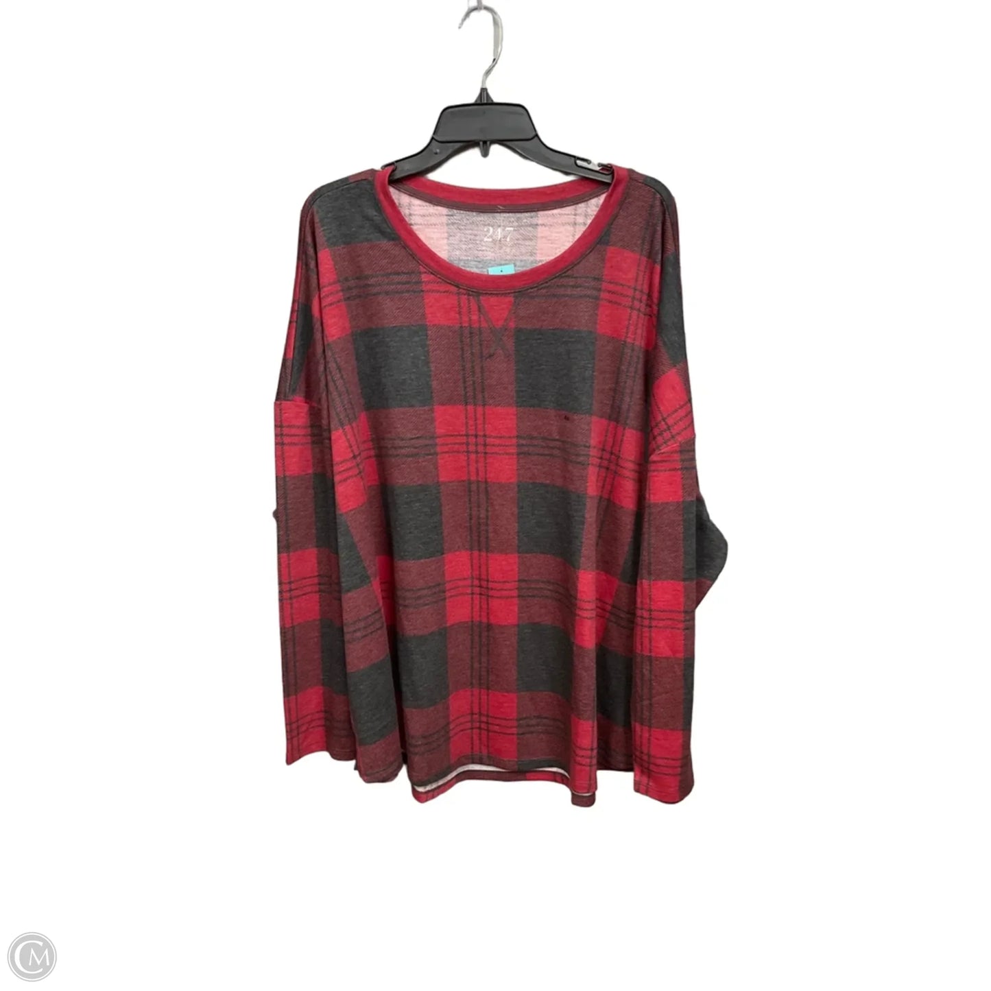 Top Long Sleeve By Maurices In Black & Red, Size: 4x