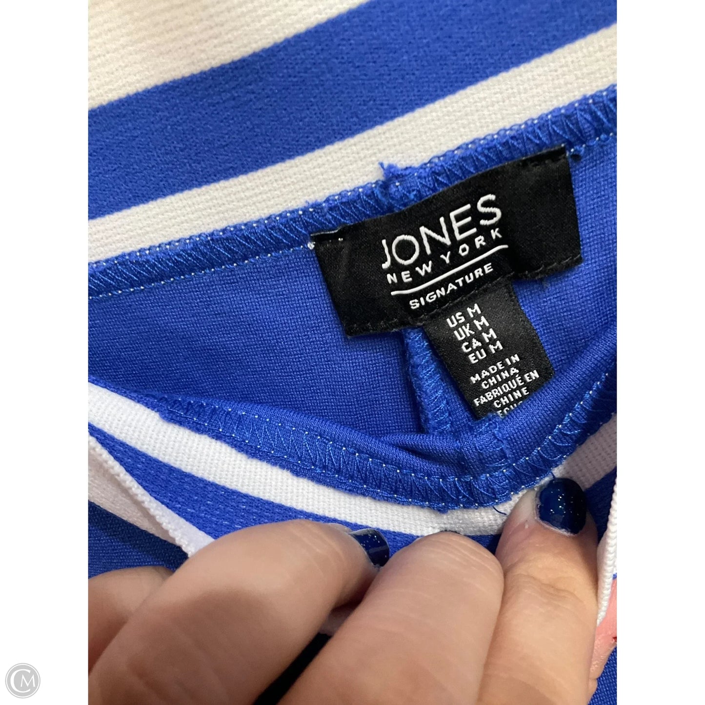 Pants Lounge By Jones New York In Blue & White, Size: M