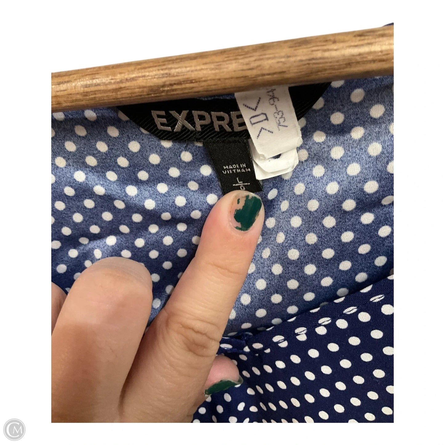 Top Sleeveless By Express In Polkadot Pattern, Size: L