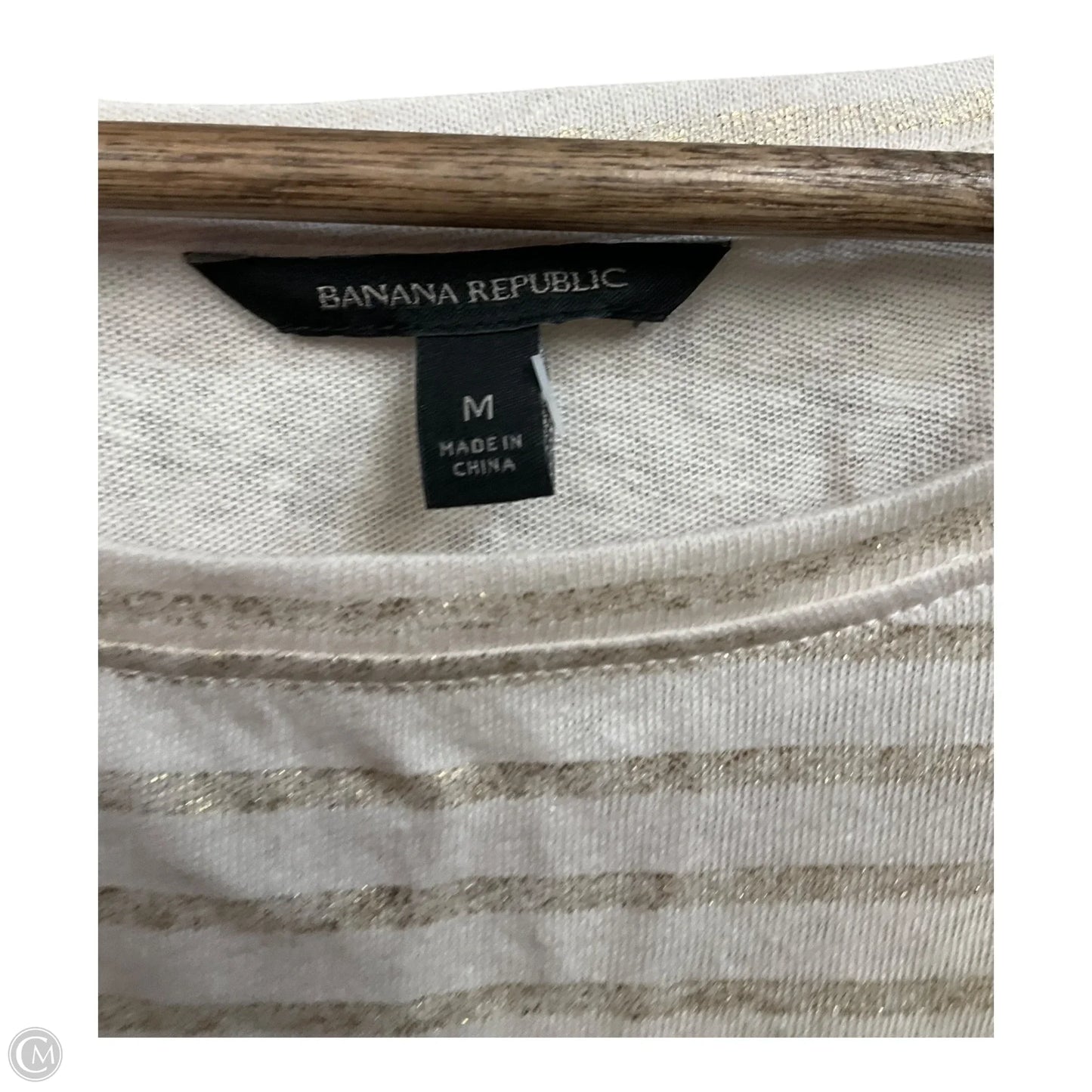 Top Long Sleeve By Banana Republic In Gold & Tan, Size: M