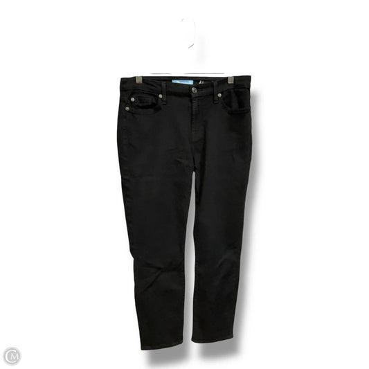 Jeans Straight By 7 For All Mankind In Black Denim, Size: 8