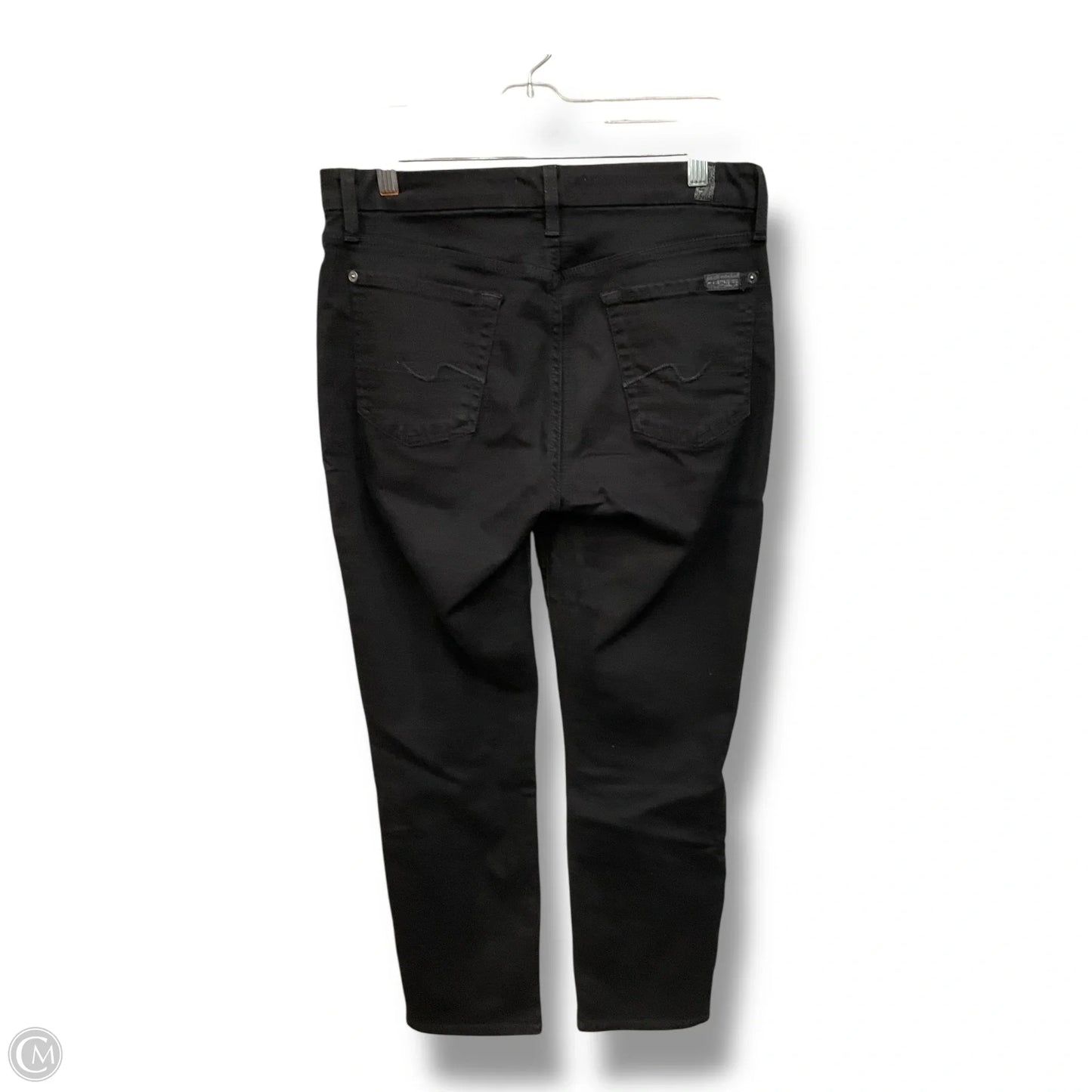 Jeans Straight By 7 For All Mankind In Black Denim, Size: 8