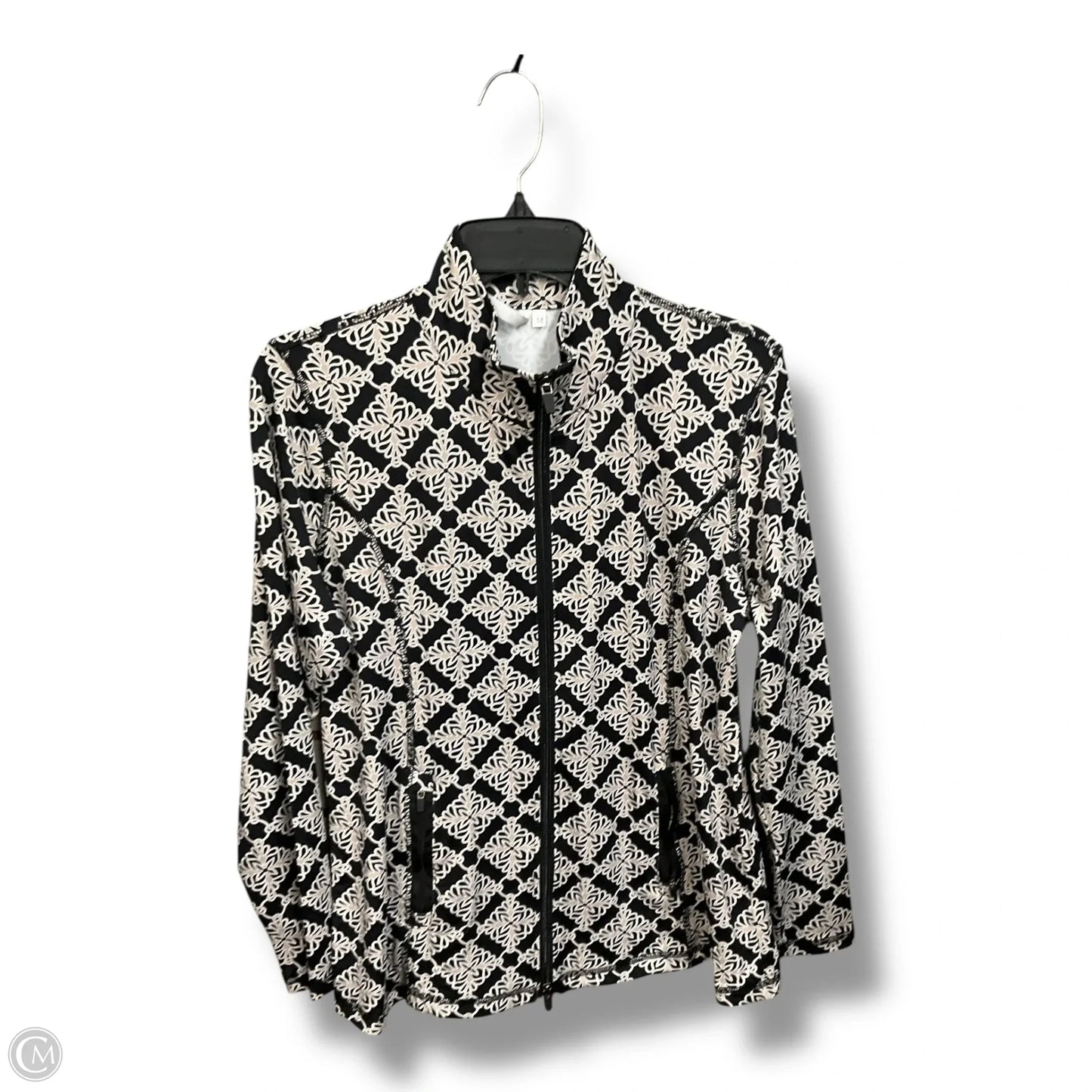 Athletic Jacket By Lulu B In Black & Tan, Size: M