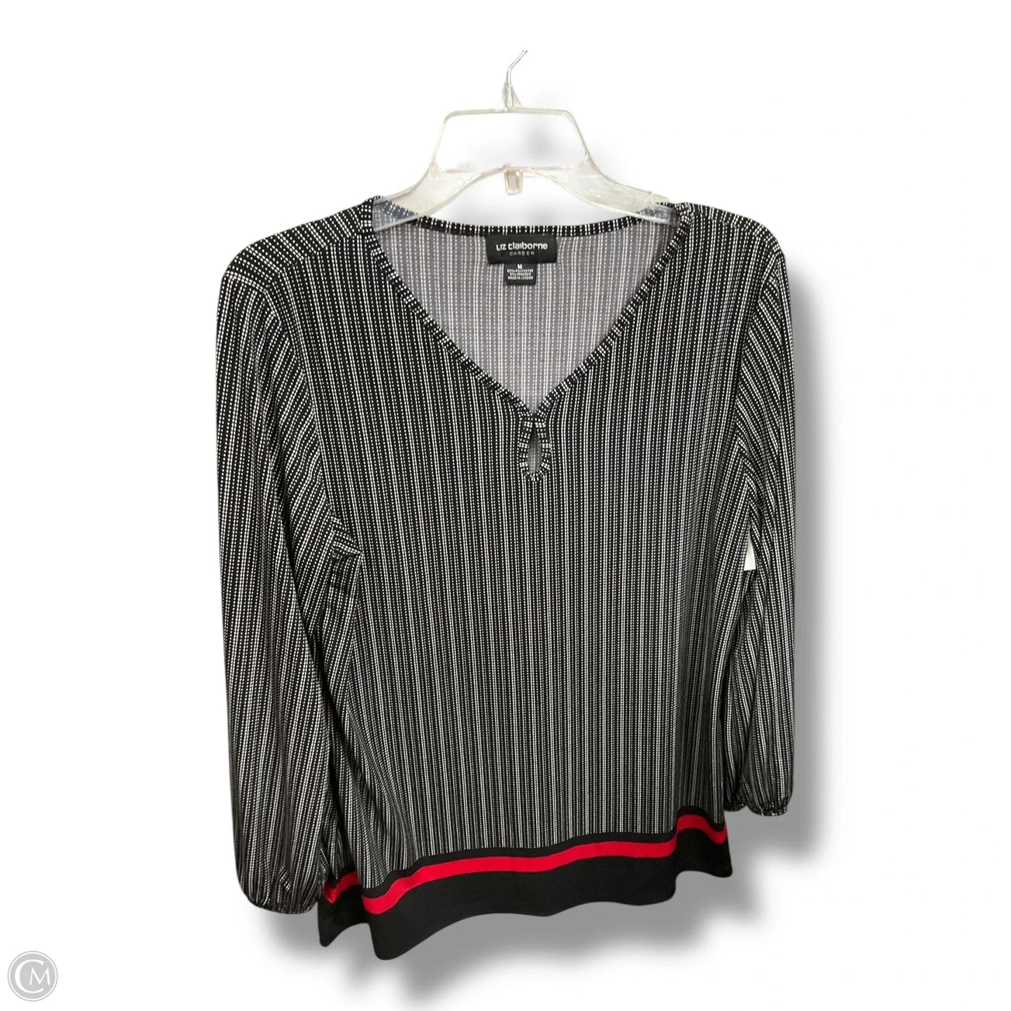 Top Long Sleeve By Liz Claiborne In Black & White, Size: 0