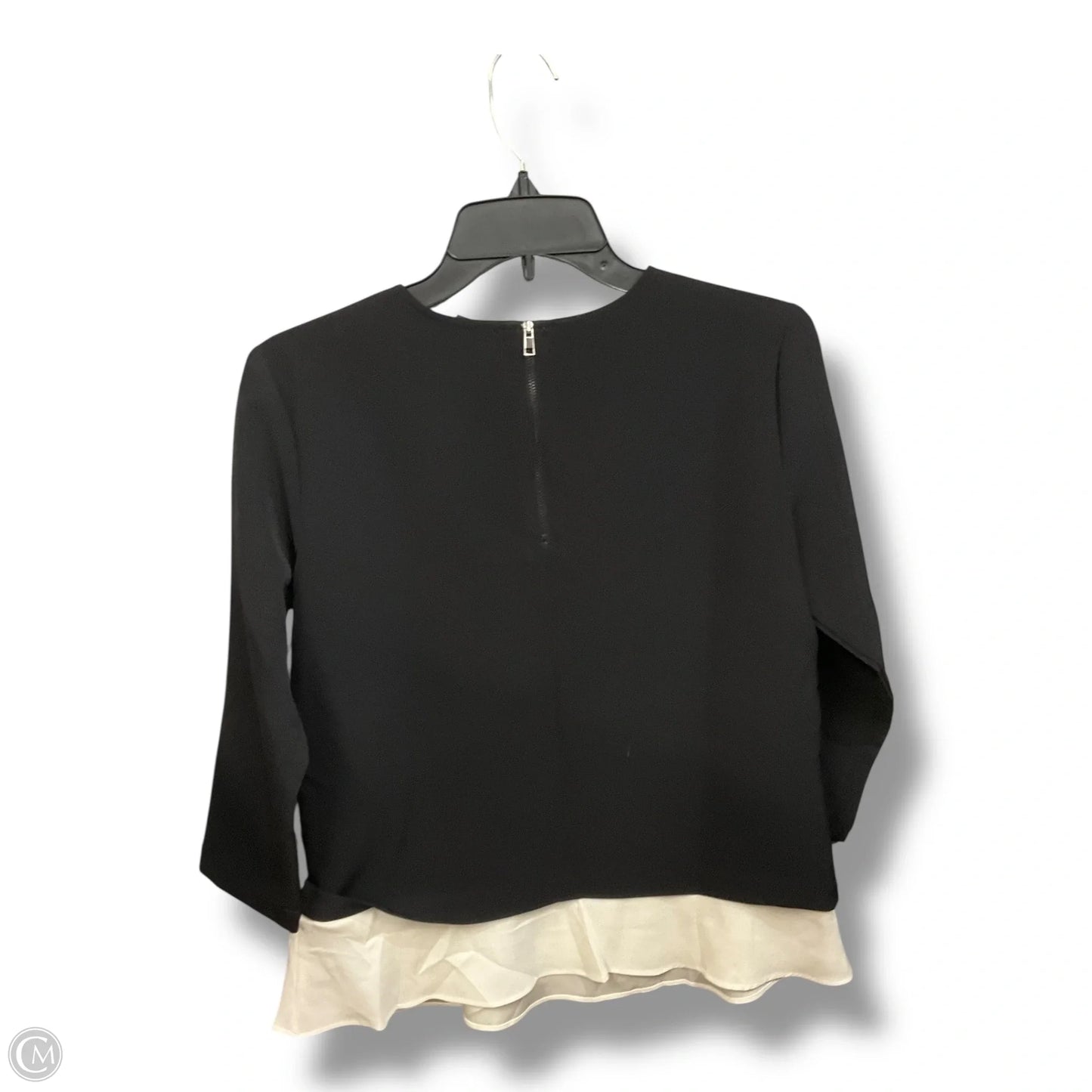 Top Long Sleeve By Ann Taylor In Black & Cream, Size: Xs