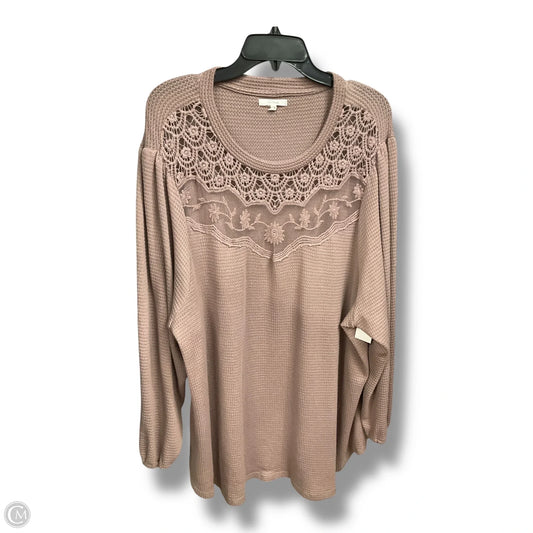 Top Long Sleeve By Maurices In Taupe, Size: 4x