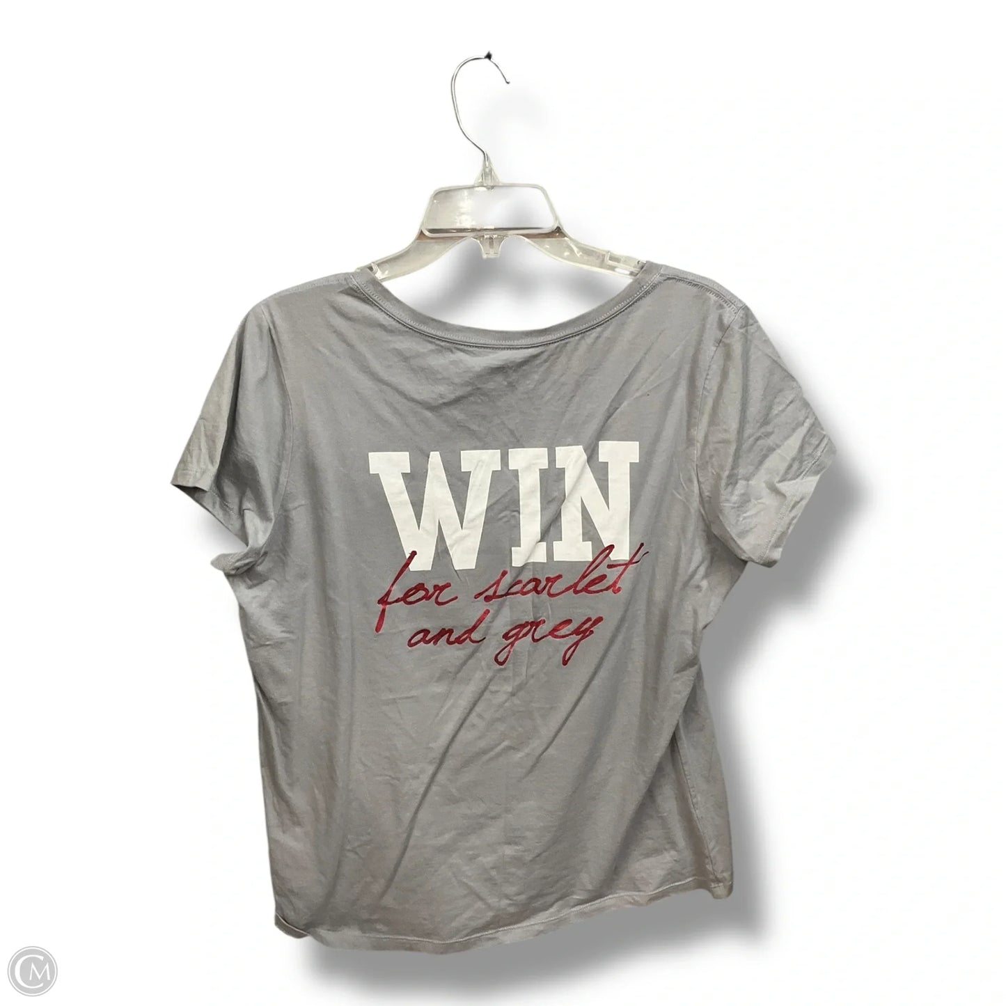 Top Short Sleeve By Clothes Mentor In Grey & Red, Size: 1x