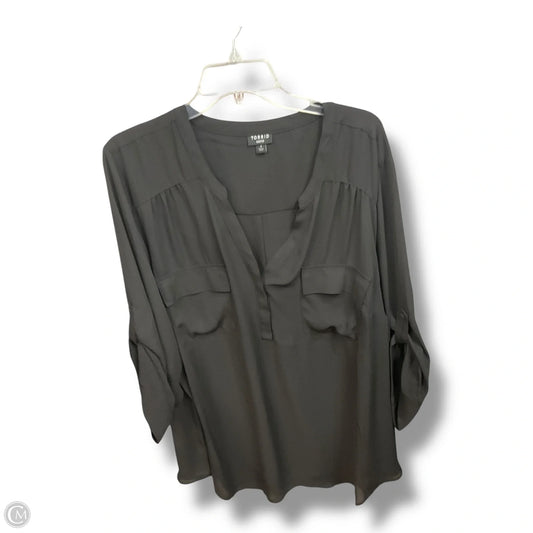 Blouse 3/4 Sleeve By Torrid In Black, Size: 4x
