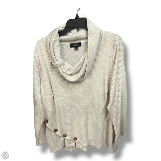 Top Long Sleeve By Agb In Cream, Size: 2x