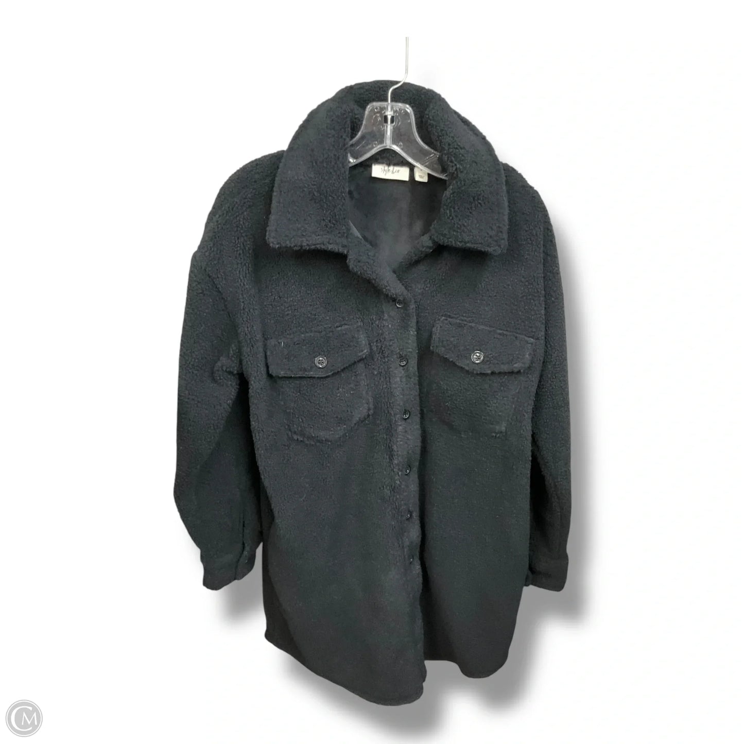 Coat Faux Fur & Sherpa By Style And Company In Black, Size: M