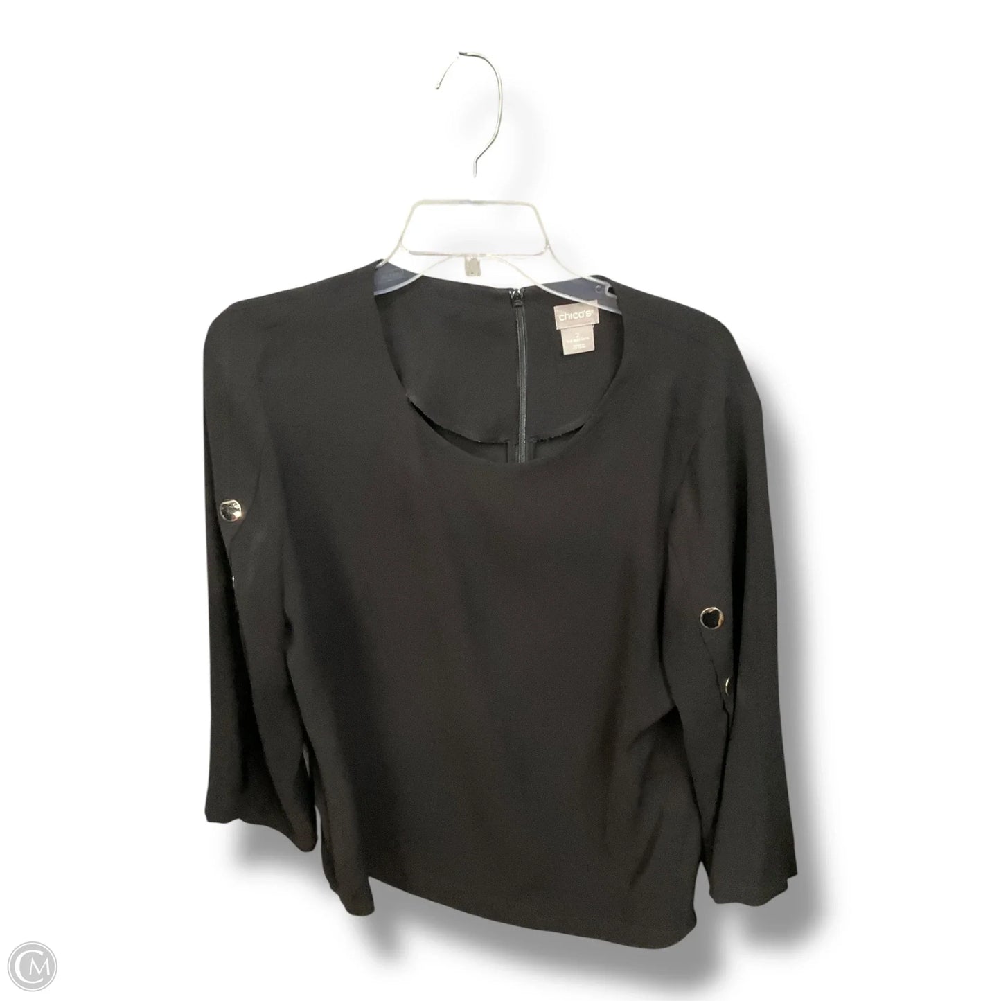 Top Long Sleeve By Chicos In Black, Size: L
