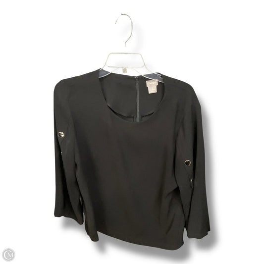 Top Long Sleeve By Chicos In Black, Size: L