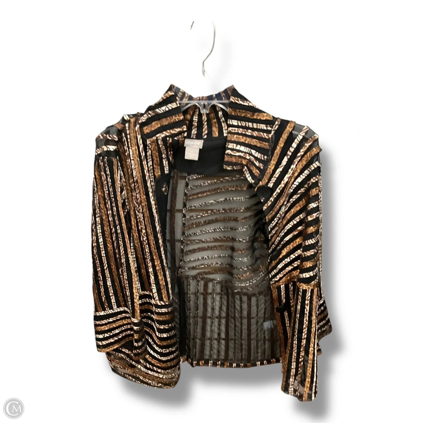 Cardigan By Chicos In Animal Print, Size: Lp