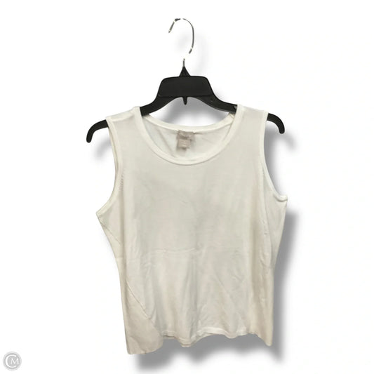 Top Sleeveless By Chicos In White, Size: L