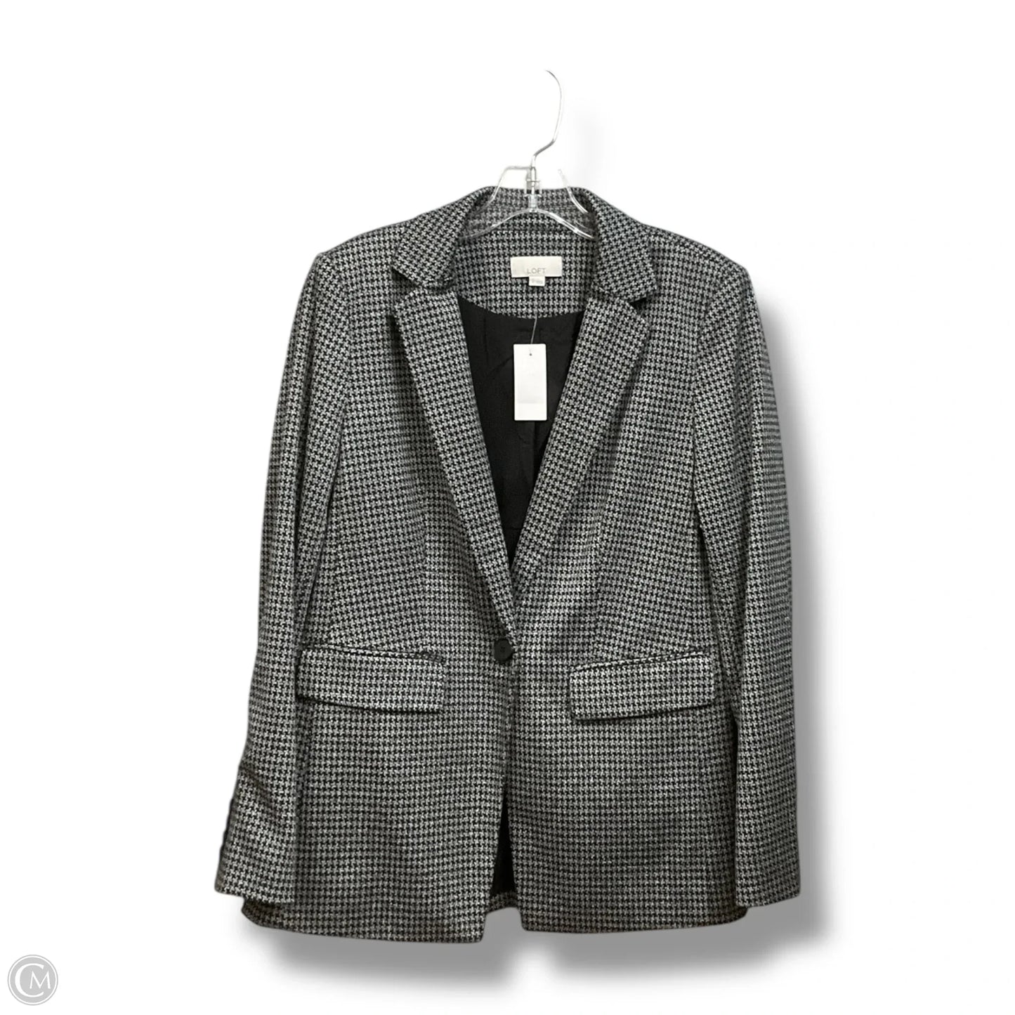 Blazer By Loft In Black & Grey, Size: S