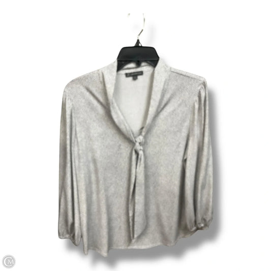 Top Long Sleeve By Adrianna Papell In Polkadot Pattern, Size: L