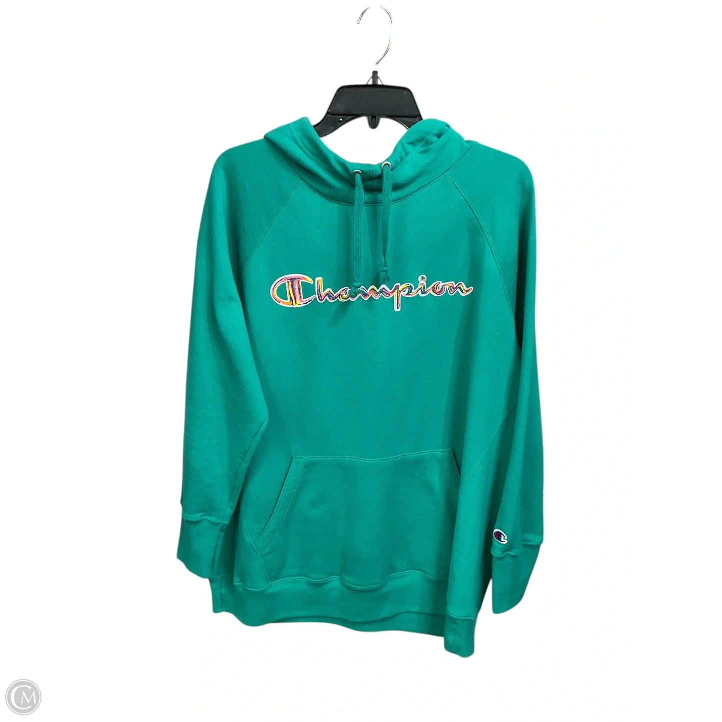 Sweatshirt Hoodie By Champion In Green, Size: 1x