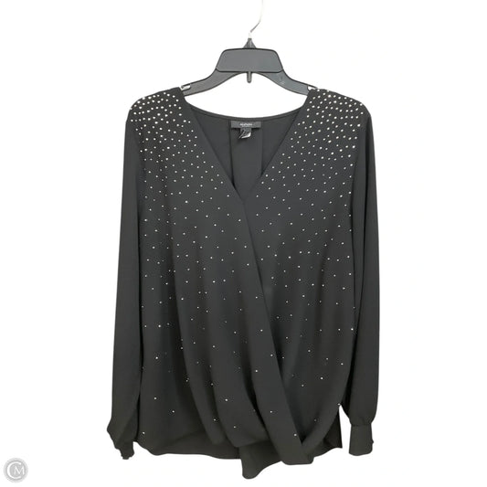 Blouse Long Sleeve By Alfani In Black, Size: Xl