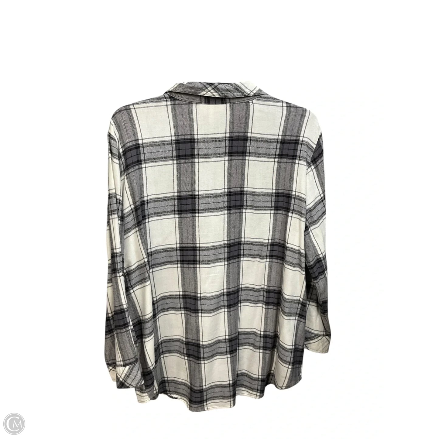 Top Long Sleeve By Cme In Plaid Pattern, Size: L