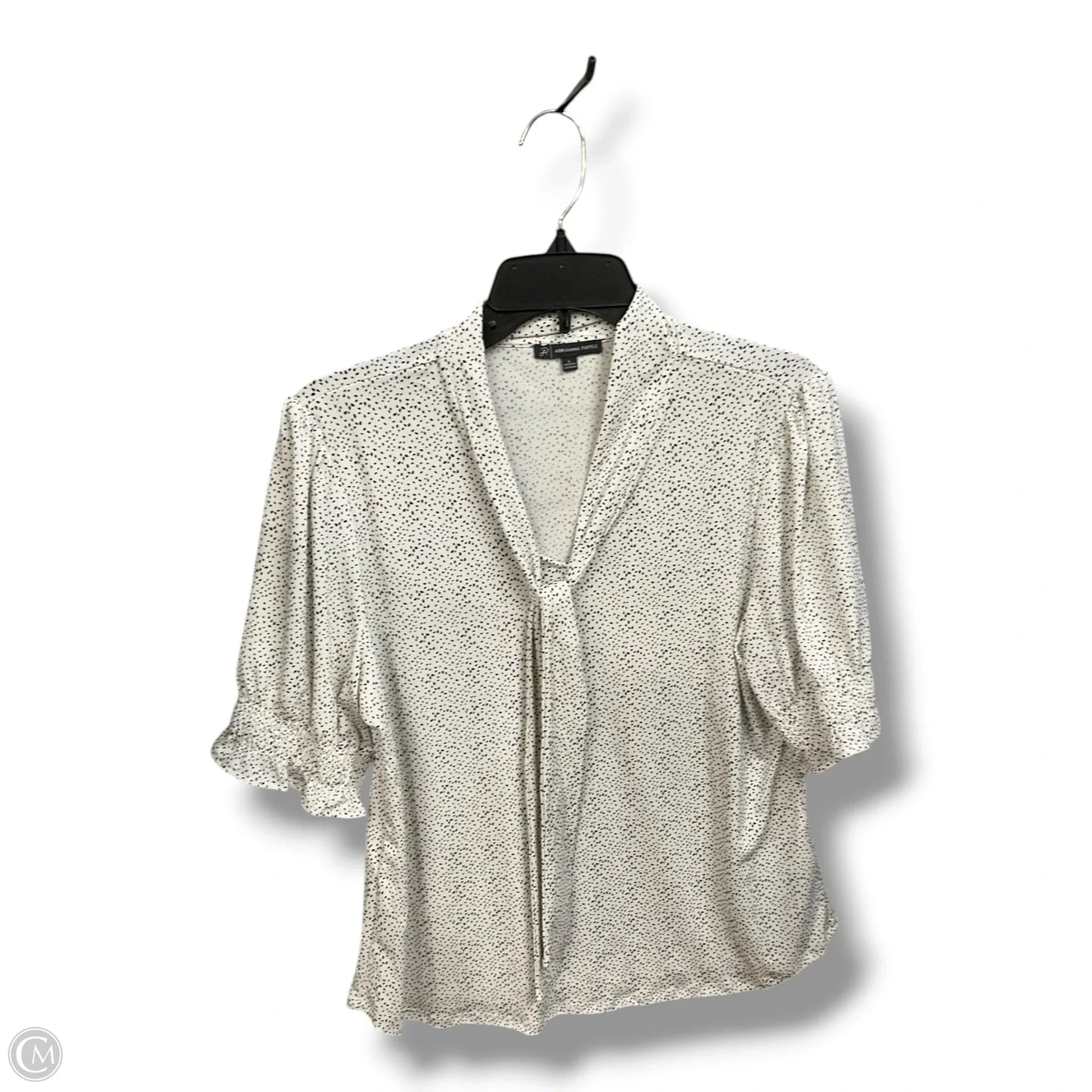 Top Short Sleeve By Adrianna Papell In Black & White, Size: L