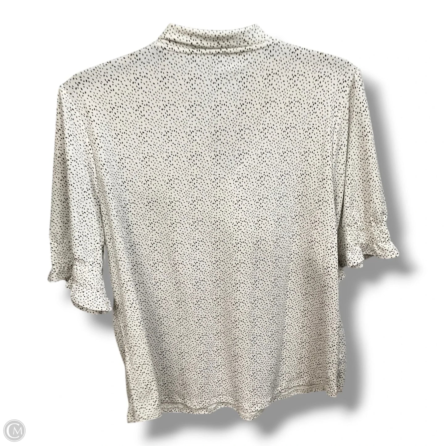 Top Short Sleeve By Adrianna Papell In Black & White, Size: L